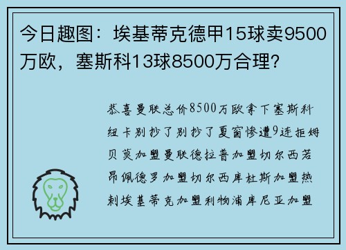 今日趣图：埃基蒂克德甲15球卖9500万欧，塞斯科13球8500万合理？